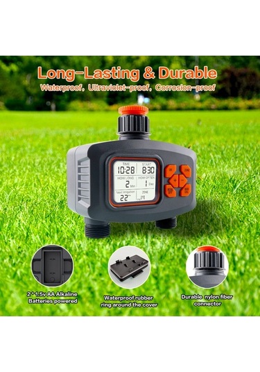 Tongxida Bahçe Hortumu İçin Akıllı Yağmurlama Zamanlayıcısı 2 Çıkışlı Büyük Lcd Çim İçin Damla Sulama Seti 57943249
