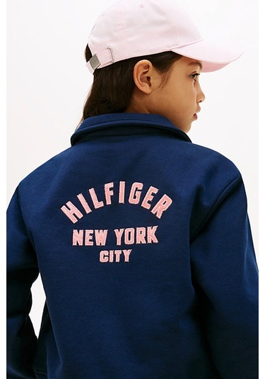 Kız Çocuk Kolej Yaka Bomber Sweatshirt - Lacivert Dark Night Navy