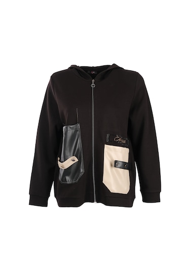 Vedi-bb Oversize Kapüşonlu Fermuarlı Cep Detaylı Kadın Ceket - Minimalist Streetwear Siyah Vedi-bb Oversize Kapüşonlu Fermuarlı Cep Detaylı Kadın Ceket - Minimalist Streetwear Siyah