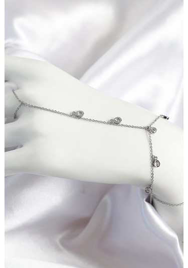 Pirinç Zirkon Taşlı Sallantılı Damla Model Gümüş Renk Kadın Şahmeran - Tj-sn704 Çok Renkli