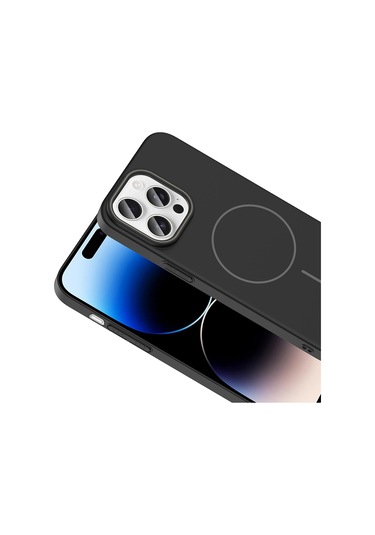 Ardemix İphone Uyumlu 14 Pro Max Kılıf Magsafe Şarj Özellikli Ruby Silikon Kapak - Mürdüm Şeffaf