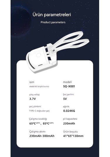 Zzhyt Elektrikli Kirpik Kıvırıcı Beyaz