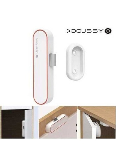 Jokmae Akıllı Çekmece Kilidi - Bluetooth Kontrollü, Çocuk Emniyetli, Beyaz
