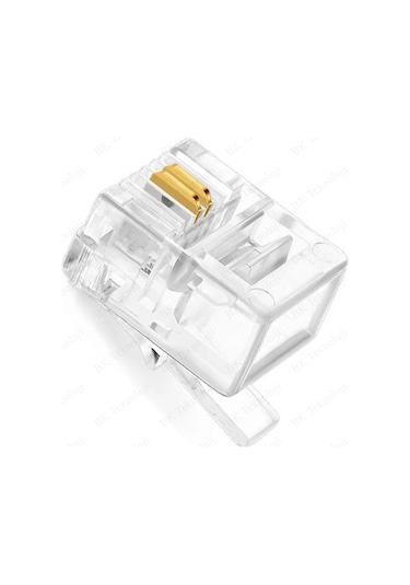 6P2C RJ11 2 Pinli Konnektör - RJ11 Jack - Telefon Kablo Uc 100 Ad