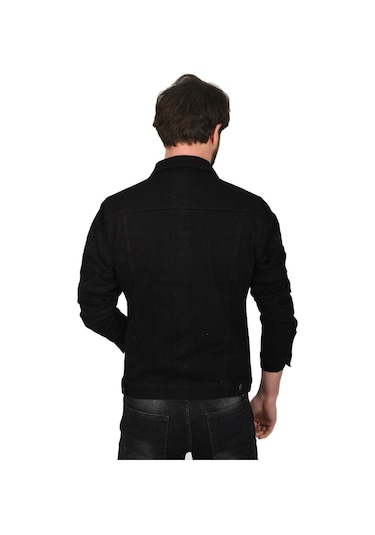 Deepsea Erkek Siyah Slim Fit Likralı Kot Mont 2201007 Siyah