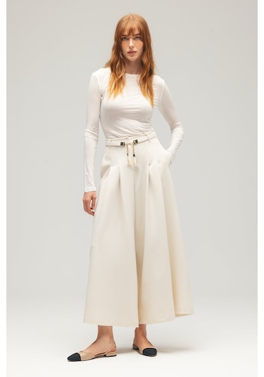 Saade Sââde Kadın Slim Fit Bisiklet Yaka Uzun Kollu Basic Örme Bluz - Transparan Görünümlü Ekru Saade Sââde Kadın Slim Fit Bisiklet Yaka Uzun Kollu Basic Örme Bluz - Transparan Görünümlü Ekru