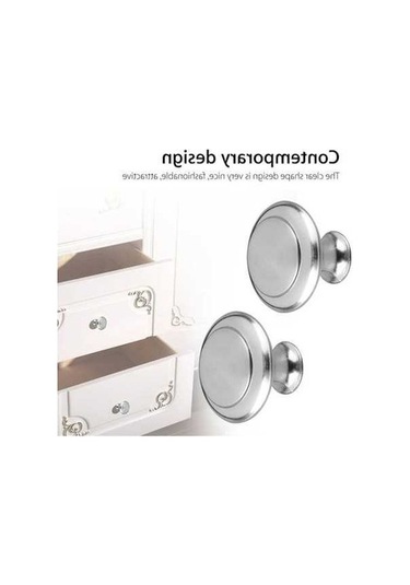 Pazly Modern Yuvarlak Kulp Seti - 20 Adet Paslanmaz Çelik Kapı Ve Dolap Aksesuarı, 28mm Gümüş Renk