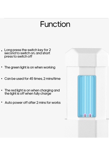 Bosphorusboutique02 Yunboo Portatif Uv-c 253.7nm Sterilizasyon Çubuğu - Tek Dakikada Textil, Plastik Ve Yüzeyleri Dezenfekte Eden Ev İçi Dezenfektör Pembe Pembe