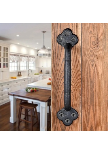 Willowhaven 1 Adet Siyah Vintage Dökme Demir Ahşap Kapı Kolu - Dayanıklı İç Ve Dış Mekan Çekmece Dolap