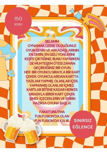 Fun Fusion Ben Hiç Içki Shot Oyunu Parti Oyunu