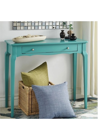 Wooding 100 Cm Çekmeceli Masif Turkuaz Lake Bonamy Dresuar Turkuaz