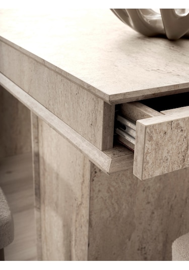 Traverten Mdf Masa Kum