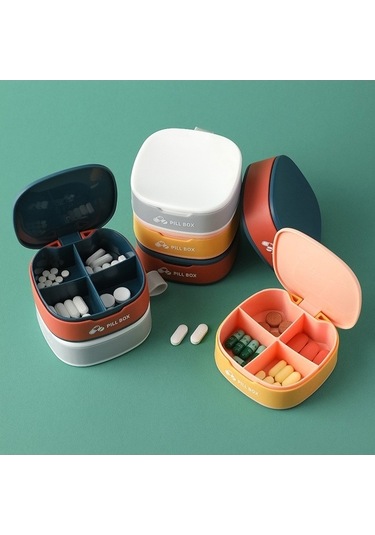 Dancemonkey Taşınabilir Küçük Hap Kutusu, Seyahat İlaç Kutusu, Silikon Mini Mühürlü Ilaç Saklama Kutusu Altın Altın