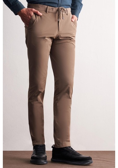 Koyu Vizon Yan Cep Düz Paça Slim Fit Chino Casual Pantolon 1003255158 Koyu Vizon