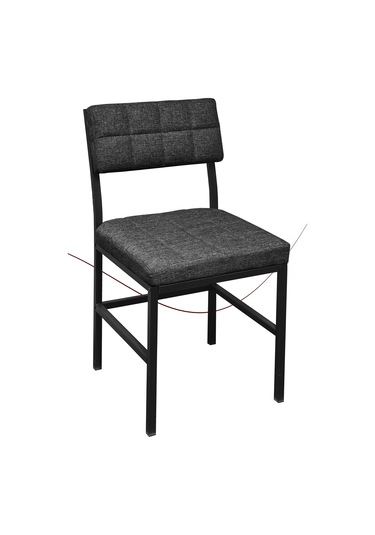 Nemeron İkon Mutfak Sandalyesi Keten Kumaş Metal Sandalye Silinebilir Kafe Salon Sandalyesi - Füme Füme