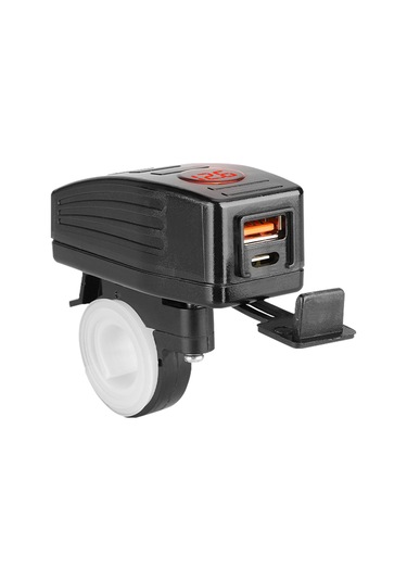 Xindoker Motosiklet Usb Şarj Cihazı, Pd+qc3.0 Çift Port Hızlı Şarj, Led Voltaj Göstergesi, 12/24v, 22-25mm Direksiyon Uyumlu Xindoker Motosiklet Usb Şarj Cihazı, Pd+qc3.0 Çift Port Hızlı Şarj, Led Voltaj Göstergesi, 12/24v, 22-25mm Direksiyon Uyumlu