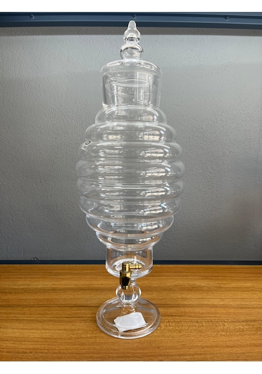 Lüks Musluklu Cam Lohusa Şerbetlik Damacana Sebil 5,50 Lt Kovan Şeffaf