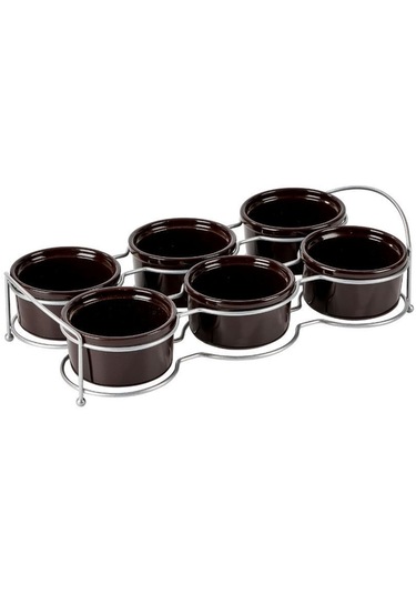 Edora Home Gümüş Altı Bölmeli Çerezlik İkram Seti Metal Paslanmaz