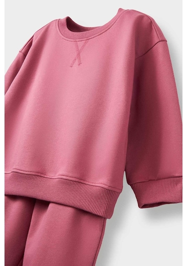 Defacto Kız Bebek 2li Takım İçi Yumuşak Tüylü Sweatshirt Eşofman Altı E8360a525aupr220 Mor