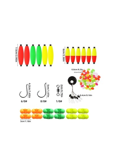 Novahub 102 Parçalık Avrupa Oval Şamandıra Seti - Çeşitli Şamandıra, Çengel Ve Aksesuarlar, Şamandıra Ve Çengel Kombinasyonu