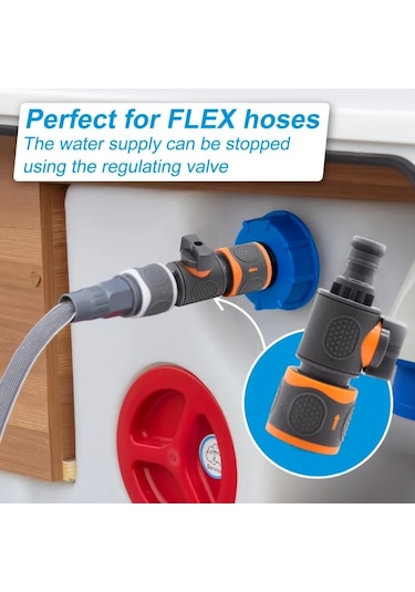 Hightower Karavan Su Bağlantı Aksesuarı, Hızlı Bağlantı Adaptörlü Su Pompası Dolum Tank Bağlantısı 1set