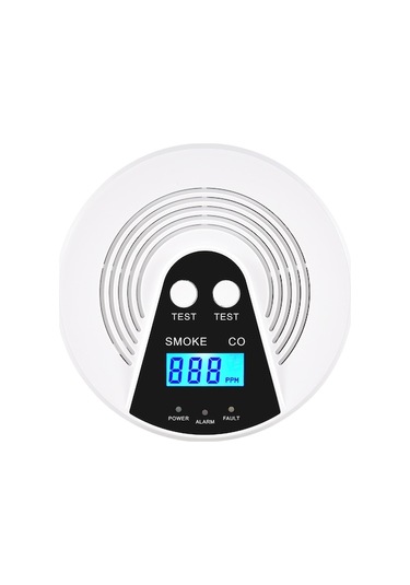 Lcd Ekranlı Karbonmonoksit Ve Duman Dedektörü - Pil Dahil Değil, Duvara Veya Tavana Montaj