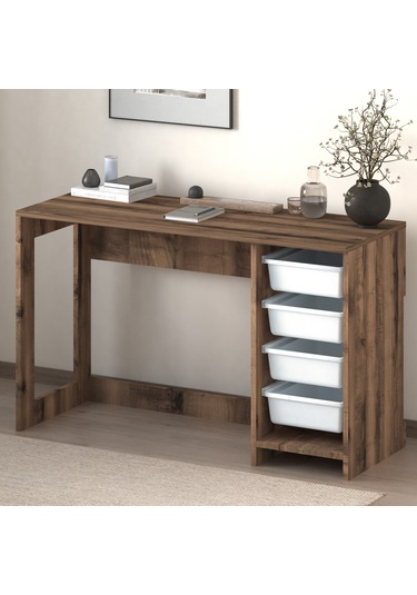 Hero Modern Çalışma Masası - 120 Cm Antik Ceviz