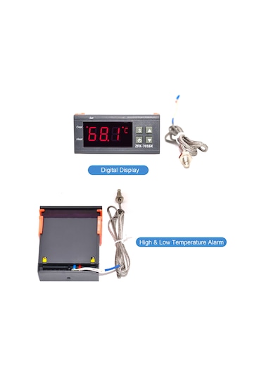 Dianziye Zfx-7016k Akıllı Sıcaklık Kontrol Cihazı, 1-999 C Aralığında Sayısal Gösterimli, Fırın/ofis Kontrolü, 10a 220v