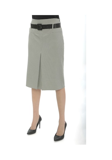 Soralline Kadın A Pile Etek 722 Desen Yeşil Yesil