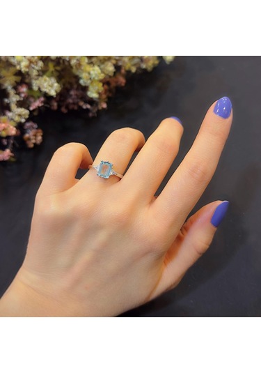 Stela Akuamarin Baget Gümüş Yüzük