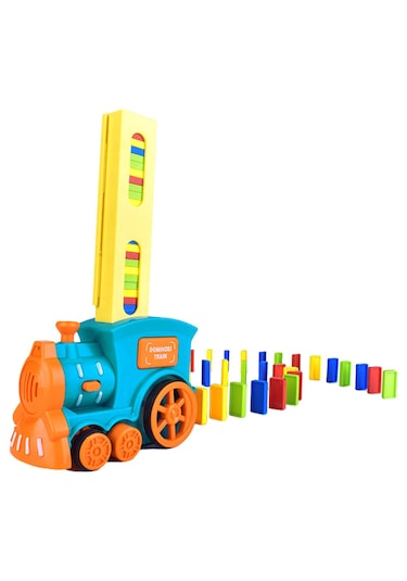 Domino Taşı Dizen Tren Pilli Sesli Işıklı Hareketli 60 Parça Eğitici Tren Oyunu