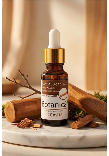 Botanica %100 Saf Sandal Ağacı Yağı Kırışıklık Karşıtı Yüz Bakımı Doğal Uçucu Bitkisel Aromaterapi 20 Ml 20 ML