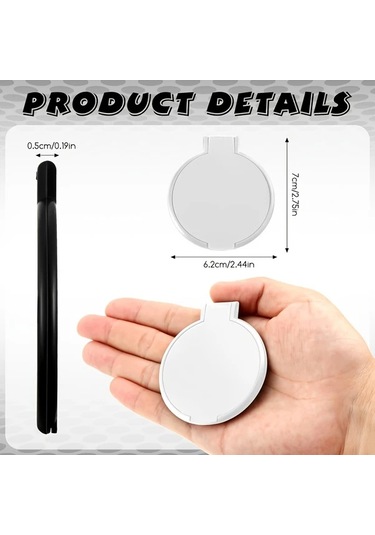 Willowhaven 10 Adet Beyaz Makyaj Aynası, Taşınabilir Yuvarlak Kompakt Çerçeveli Seyahat Aynası Beyaz