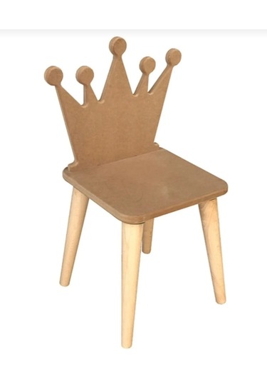 Boyanabilir Ahşap Mdf Çocuk Oyun Aktivite Sandalyesi Ahşap