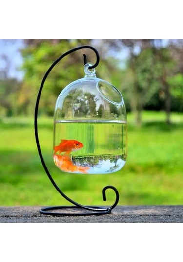 Pazly El Sanatı Cam Akvaryum, Askı Desenli Beyaz Açık, 15cm, Ev Dekorasyonu, Şeffaf, 2034322255