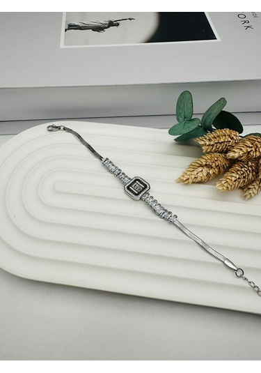 Baget Taşlı Çelik Bileklik Gümüş Blk 252-01 Çok Renkli