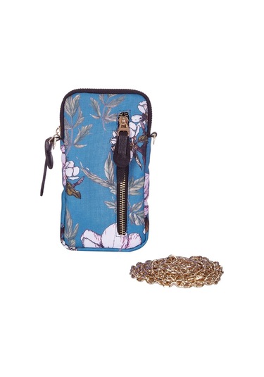 Cherry Blossom Telefon Çantası Mavi - Pembe
