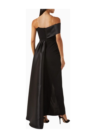 Ac By Aanchal Chanda Embellished Off - Shoulder Scuba Kristal Işlemeli Kadın Elbise Siyah