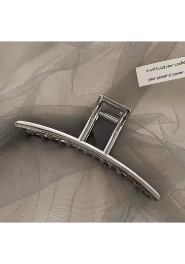 Gümüş Renk Yay Model Metal Mandal Saç Tokası 11 Cm Şık Ve Dayanıklı Tasarım Gümüş