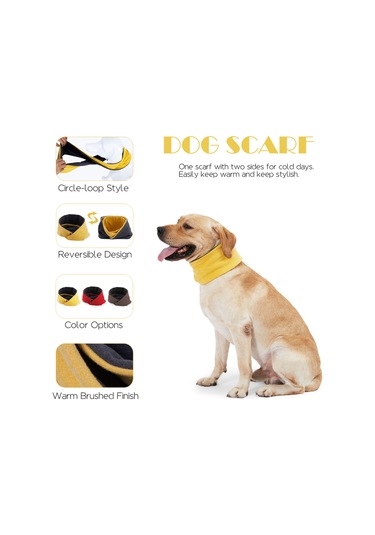 Xindoker Köpekler İçin Çift Taraflı Şık Ve Sıcak Tutan Kahverengi Boyun Atkısı - S Boy