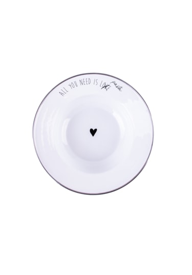 Motto Emaye Çukur Makarna Ve Salata Tabağı