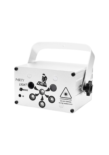 Cbtx R80 Mini Lazer Işığı Dekoratif Işık Sesle Etkinleşen Uzaktan Kumanda Atmosfer Lambası - Gümüş