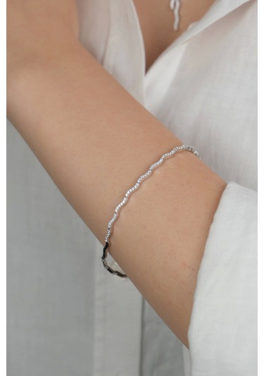 14 Ayar Beyaz Altın Dalagalı Düğün Seti 78