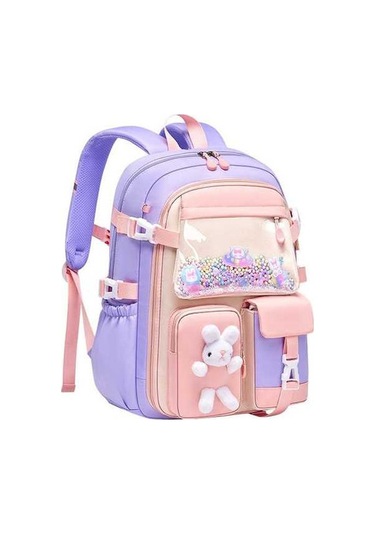 Ebitda Pembe 2023 İlköğretim Kız Çantası Omurga Korumalı Hafif Sırt Çanta, Buzdolabı Açık Kitap Çantası Küçük Boy Pembe