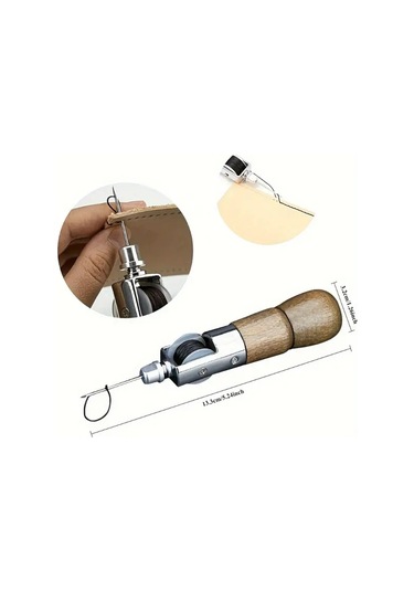 Chuangyinshop 1set Profesyonel Deri Dikiş Biz Seti Ahşap Saplı Dıy Tamir Kiti