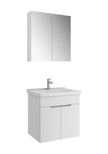 Kale Stora Banyo Dolabı Takımı 65 Cm Parlak Beyaz Parlak Beyaz