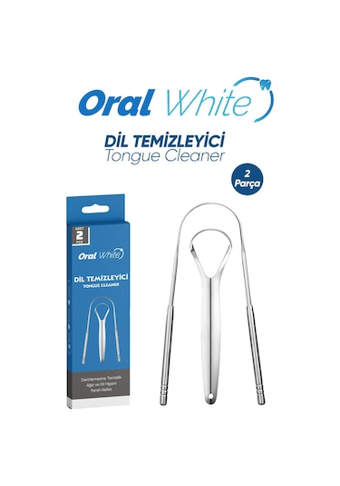 Oral White Paslanmaz Çelik Dil Temizleyici Ve Dil Sıyırıcı 2parça