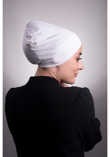 Krem Pratik Hazır Geçmeli Iç Bone Viskon Kumaş Çapraz Tek Bantlı Krem