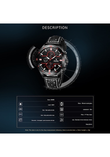 Klasik Erkek Kuvars Saat Senors Analog Kronograf Takvimli Kol Saati 3atm Su Geçirmez Çok Fonksiyonlu Spor Saat Deri Kayış Kahverengi Kayış Ve Mavi Kadran Diğer