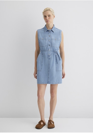 Mavi - Simla Gold Klasik Açık Mavi Jean Elbise 1310659-89757 Açık Mavi